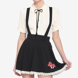 Black Mushroom Circle Suspender Skirt Hot Topic